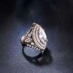 CKHAO 여성 반지 - 32mm 터키 스타일 화이트 보석 빈티지 주얼리 J0769WHITE : BOS마켓