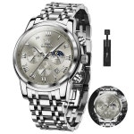 OLEVS 시계 남성용 클래식 남성 드레스는 읽기 쉬운 라지 시계입니다 페이스 파라 홈브레 손목시계 캐주얼 고급 릴로제 아날로그 G5529-G... 