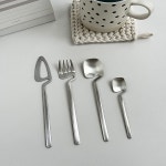 안물리 인스 미니멀리스트 디자인 행잉 포크 스푼 나이프 세트 스테인리스 스틸 무광 마감 식기류 중국산 : 네이루