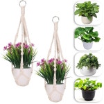 수제 마크라메 화분 걸이, 벽걸이 장식, 마당 정원용 걸이식 바구니 : 베스트종합판매점