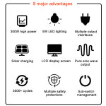 휴대용 발전소 200W 300W 솔라 광 발전기 110V 220V 야외 비상 에너지 발전소 225Wh 캠핑 전원 : 나디아온
