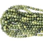 Cheavian 45PCS 8mm 천연 캐나다산 옥 보석 원형 루즈 비즈 돌 구슬 DIY 1 가닥 15  1 African Jade 6mm : 루맨랩
