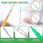 치간 브러시, 60개 소프트 브레이스 브러시 세트, 구강 위생 치아 청소용 치실 헤드 20개, 일회용 도구 40개(스타일러스 색상, 다양한 크기)... 