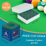 KMISE 프로페셔널 풀 큐 초크 12 컵스 / 48 당구 보관함 포함 미세 분말 큐브 : 딜팡몰