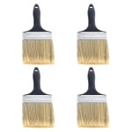 브러시, DIY 페인트, 가구, 울타리, 데크 및 벽 트림을 위한 처리된 플라스틱 손잡이가 있는 전문 페인트 도구 Black 4 Pack : 노암스토어