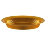 에코퀄리티 11 x 16 인치 골드 타원형 플라스틱 그릇 u2013 샐러드, 과일, 스낵, 케이터링, 뷔페 디스플레이, 파티 테이블 중앙 피스, 재사용... 