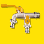 고강도 야외 수도꼭지 2구 외부 수도 세탁기 욕실 다용도실 베란다 수도꼭지 : 은혜건축자재마트