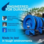 맥노트 M3 슬로우 리트랙션 그리스 안전 호스 u201D 릴 x 듀티, 듀얼 1/4 받침대, 5800PSI 헤비 50피트, : 글직가