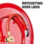 파워빌트 헤비 듀티 자동 리트랙팅 에어 호스 50 압축기 천장/벽 최대 릴 산업용 3/8인치 풋 릴, 300 상업용 호스, 공기 642228 장착 PSI, x... 