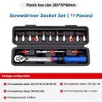[누리공구]16PCS 자전거 토크 렌치 세트 1-25Nm 사전 설정 정밀 래칫 도구 도로 소형 플라이휠 수리 케이스 포함 : 재윤상사17