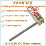 나사산 샤프트 미니어처 DC 기어드 모터 웜 자동 잠금 스몰 사이즈 대형 토크 3V6V1 2V 1218-N20 M4  50 : 화봉상사