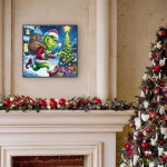 MBNTJHT 4팩 크리스마스 다이아몬드 페인팅 키트, 겨울 다이아몬드 아트 키트, DIY 풀 라운드 드릴 젬 크리스탈 아트 공예 홈 월 데코... 