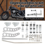 할리 다이나 스트리트 밥 06-17 로우 라이더 00-12 슈퍼 글라이드 00-15 오토바이 포워드 컨트롤 풋 페그 레버 블랙 크롬 : 나디아백구스토어