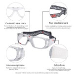 남자용 수그리 스포츠 안경 여자 농구 축구 고글 미끄럼 방지 충격 충돌 렌즈 아이가드 없음 1 G8107 White Frame White : 히카픽