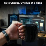 고메 황동 너클스 컵 - 블랙 앤 골드 세라믹 자기 방어 참신한 커피 머그컵, 수집가를 위한 독특한 크리스마스, 아버지의 날 등을 완벽한 오드... 