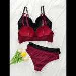 2 세트 솔리드 Underwire 란제리 세트 여성 강철 반지와 브래지어를 밀어 여성 속옷 팬티 매일 브래지어 J2611 : 나디아백구스토어