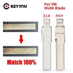 [누리정비]KEYYOU 커팅 서비스 포함 DIY HU66 HAA # 31 VW Passat Bora Seat Skoda 용 86 키 블레이드 Audi A6 플립 카 원격 : 재윤상사17