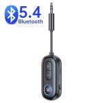 블루투스 5.4 오디오 송신기 자동차 비행기 TV PC 스피커 용 마이크가있는 3.5MM AUX Hifi 스테레오 음악 무선 어댑터 : 금오소소온