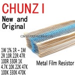 20PCS 금속 필름 저항기 1 2 10 22 47 100 330 Ohm 1W 1% 1R  1M 2R 10R 22R 47R 100R 330R 1K 4.7K 10K 22K 47K : 나디아팜