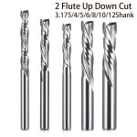 10개 3.175 4 6mm 업다운 컷 2날 나선형 밀링 공구 CNC 라우터용 압축 목재 엔드밀 커터 비트 : 루모아스토어