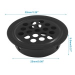 Verkelly 스테인리스 스틸 소핏 통풍구 20개, 캐비닛/펫 원형 홀 에지) 하우스/서버 플랫 랙용 통풍 25mm 메쉬 키트(블랙, Flat Edge... 