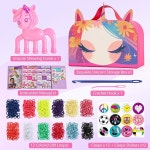 8세에서 12세 사이의 소녀들을 위한 팔찌 만들기 키트 선물 1200 컬러풀 천 고무 밴드 직조 베틀 우정 완성 DIY 예술 및 공예 장난감 여아... 