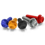 디어시(DRC) 플랜지 볼트, 알루미늄, 티타늄 색상, M6 x 16mm, 먼지 프리 DUTFREAK F7646 4개 (구 부품 번호 D58-51-41 red 4pcs... 