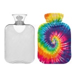 레인보우 타이 염료 온수병 프리미엄 고무 겨울 온수 가방 소프트 벨벳 커버 2리터 Black 2L : 스틸브룩 셀렉션 23