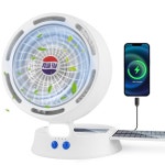 태양열 패널이 있는 태양광 발전 캠핑 개인 텐트 조절 충전식 조명 전원 낚시, 10400mAh 포함 선풍기, 작동 90 팬, 가능한 USB 휴대용 야외 책상... 