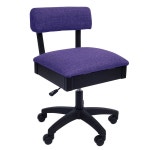 ARROW SEWING H8160 높이 조절 가능한 유압 바느질 및 공예 의자, 시트 밑 보관 단색 원단, 로열 퍼플 원단 레드 : 트루에틱글로벌