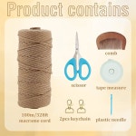 위비디 DIY 마크라메 키트 크로스바디 제작 성인 초보자용 비디오 튜토리얼이 포함된 매듭 핸드백 세트 3mm 코드 도구 여성 홀리데이 비치... 