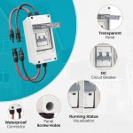 KNMIPJD 태양열 패널 분리 스위치 10A 배터리 야외 400V 태양광 박스 Amps) 2P 시스템에 DC/AC 적합 에너지 차단기 가정용 및 (40 풍력... 