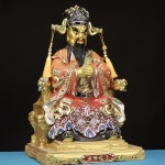 티베트 신전 컬렉션 고대 황동 페인트 광지 용왕 용우 불멸의 앉아있는 부처님 아마스 부 타운 하우스 12 인치 : 파크상사.