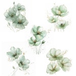 QT670  녹색 꽃 화장실 스티커  침실 입구 현관 홈  벽 이동식 : 미주에치