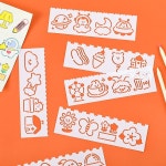 미루식 40pcs 플라스틱 중공 스텐실 핸드 페인팅 템플릿 어린이 DIY 스크래치 학교 사무실 아이 용품 Scrapbooking 장식 : 까루가게