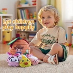 몽테조이 아기  플러시 동물 농장 시뮬레이션 집 세트 소리 인식 손-눈 조정 훈련 장난감 : 주현무역