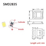 100pcs 0 5W SMD5730 SMD2835 DC3V LED COB 칩 램프 구슬 빛 흰색 따뜻한 120mA 60-65lm 표면 실장 PCB 방출 다이오드 : 리치컴퍼니마켓