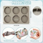 MEMOVAN 6개의 캐비티 라운드 코스터 몰드 3팩 실리콘 레진 왁스 원형 크리스마스 에폭시 주조 DIY 주얼리 키체인 만들기 펜던트 공예 장식용... 