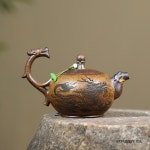 전통 Yixing 보라색 점토 주전자 수제 드래곤 패턴 차 뷰티 가정용 Teaware 어 Zisha 세트 280ml : 빅원물류16