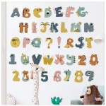 만화 귀여운 공룡 알파벳 스티커 벽 조기 교육 영어 숫자  방 유치원 : 미주에치