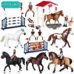 몽테조이 농장 동물 말 모델 액션 Appaloosa 하버드 하노버 Clydesdale 쿼터 아라비안 피규어 어린이를 승마 장난감 : 까루가게