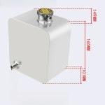 광택 합금 전체 물 탱크  뚜껑 냉각수 오버플로 액체 저장 키트 2리터 블랙 실버 : 코타루