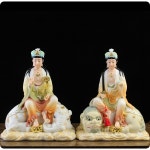 한 쌍의 2PCS 고급 옥 불상 불교 홈 가족 효과적인 보호 Samantabhadra Bodhisattva Manjusri Buddha : 파크상사.