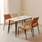 샤프 다이닝체어 실리콘 가죽 편한 식탁의자 테이블의자 그레이 : 플레르가구