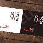 공중화장실안내 좌측화살표표지 왼쪽화살표2 부착형 정사각 22x22cm 화이트 : 다싸넷