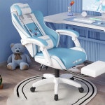 게임 의자 사무실 홈 컴퓨터 편안한 앉아 회전 뒤 침실 만화 웃는 페이스 발판 : 빅딜플러스