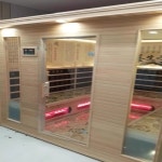 현대 호환적인 디자인의 이동식 야외 사우나룸 현관과 원통형 원목 도어 원적외선 스토브 포함 : 오렌딧