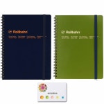 로루반 델포닉스 포켓 메모 A5 다크 블루 & 올리브 (500056-428,500056-228) 2개 세트와 오리지널 스티커 : 웨이비마켓