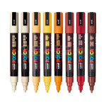 유니 포스카 마카 세트 5M 8색 웜컬러 PC-5M WARM COLOR 8C : 아트서플라이