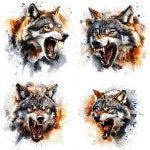 MT924  야생 늑대 데칼 침실 입구 현관 홈  벽 스티커  이동식 화장실 : 미주에치
